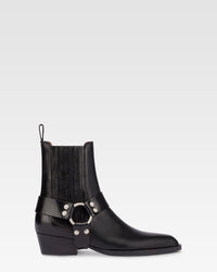 Stivaletti in pelle vintage nera lucida — Nero