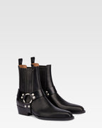 Stivaletti in pelle vintage nera lucida