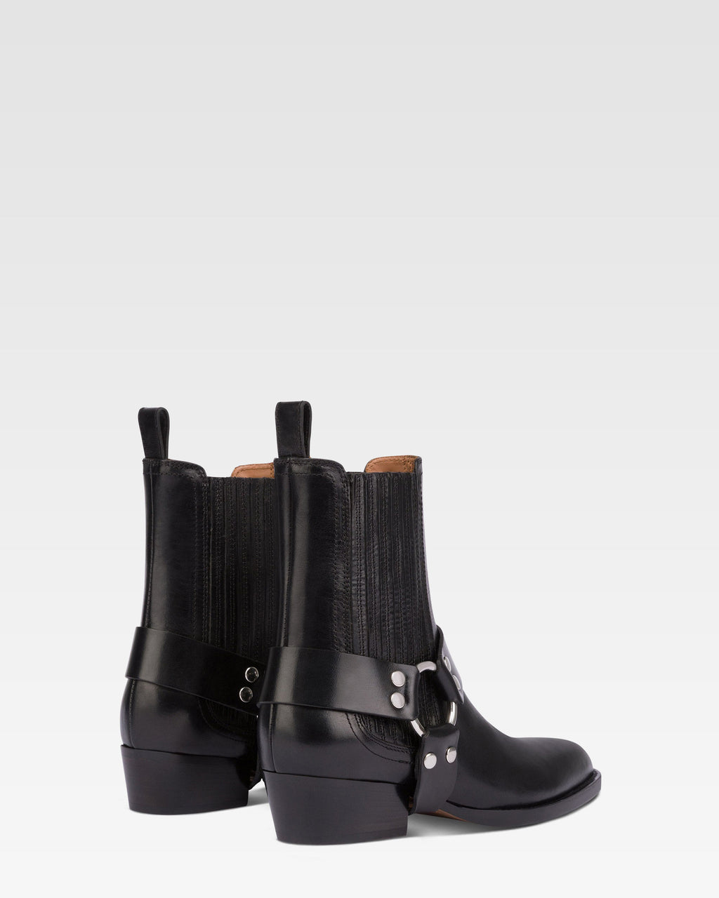 Stivaletti in pelle vintage nera lucida