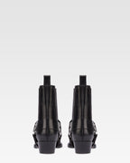 Stivaletti in pelle vintage nera lucida