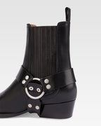 Stivaletti in pelle vintage nera lucida