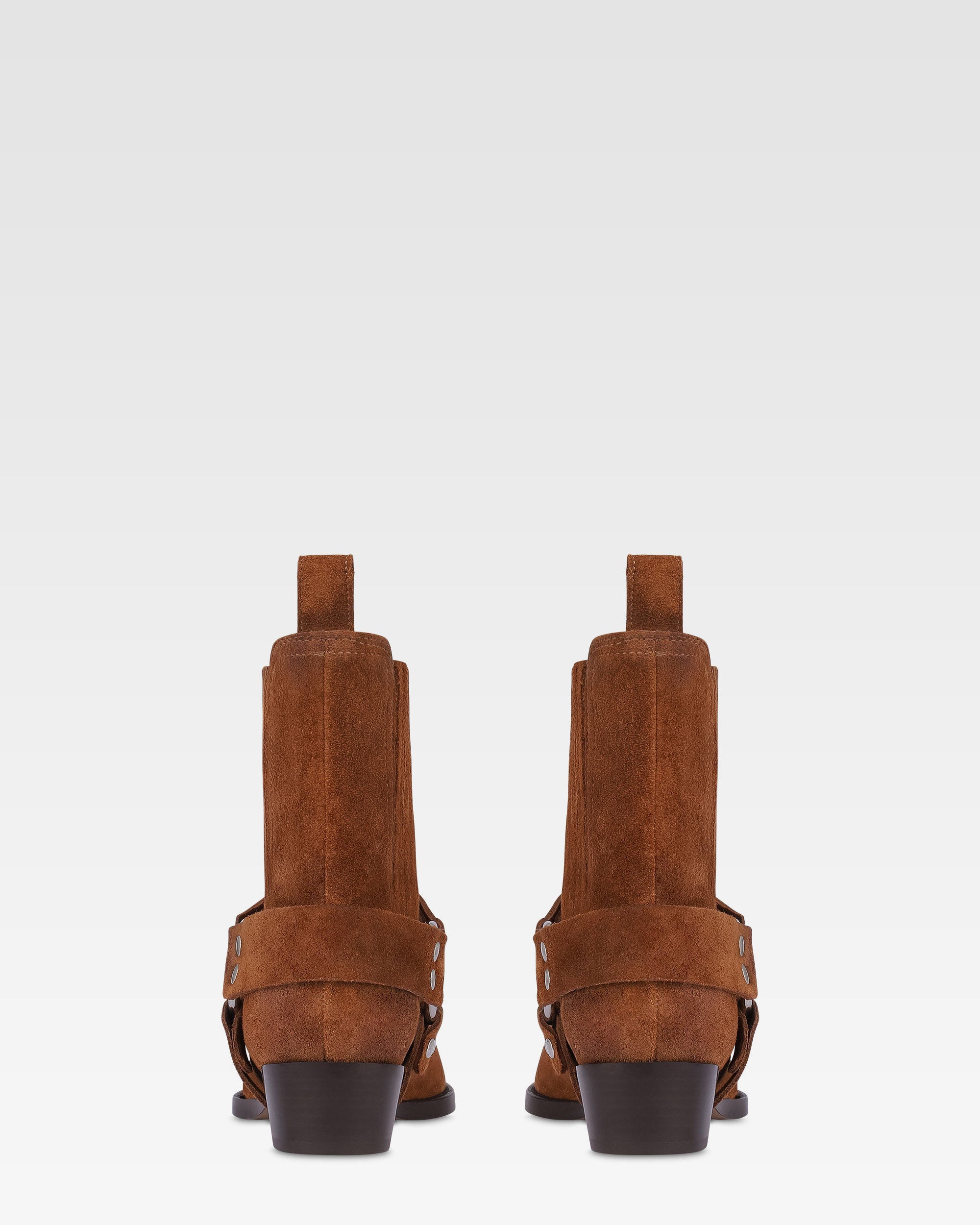 Ankle boots in cognac calf suede leather