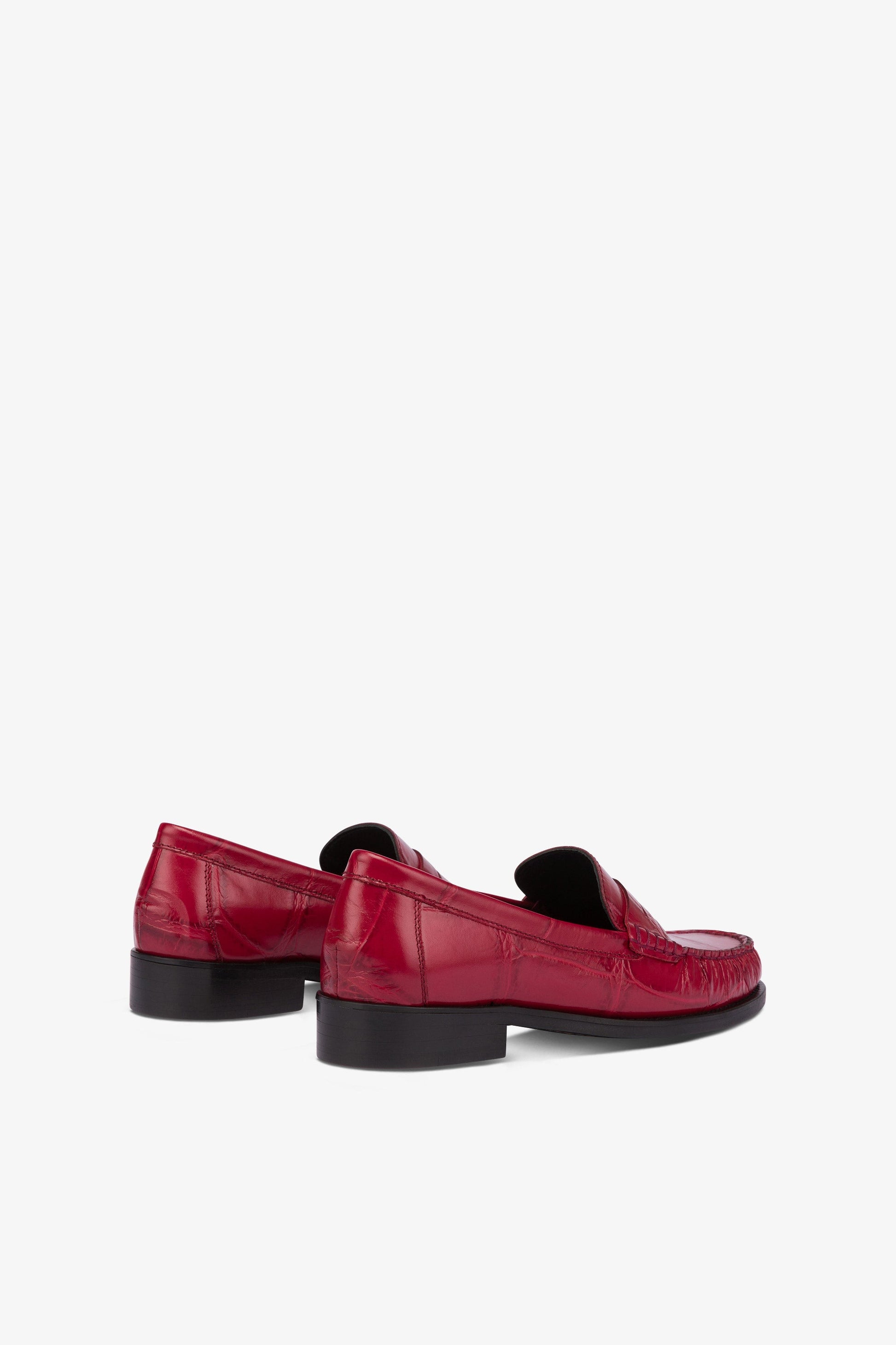 Loafer shoes in yari maxi croco-embossed leather