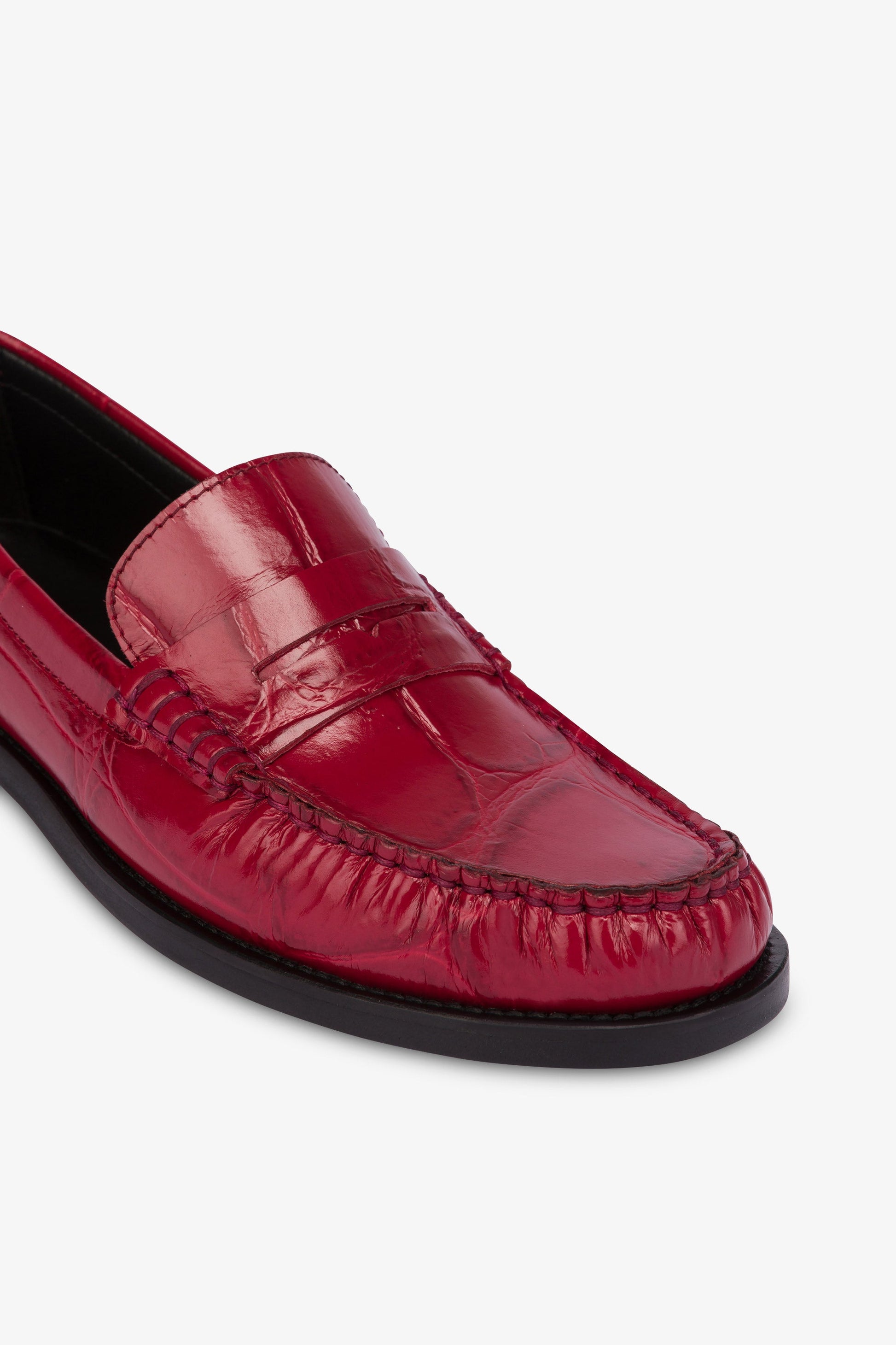 Mocasines de piel yari con maxi grabado de cocodrilo