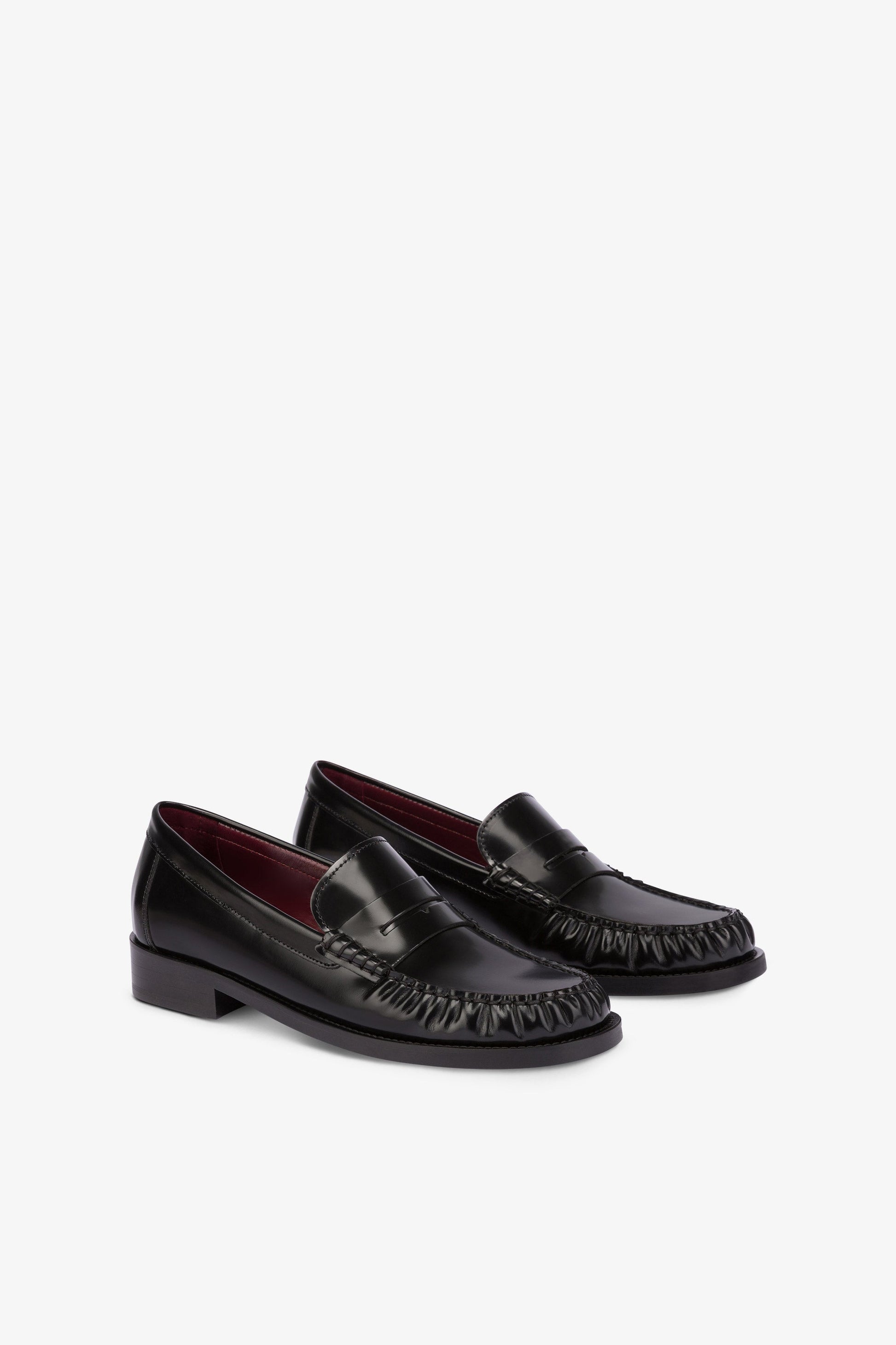 Mocasines de suave piel cepillada negra