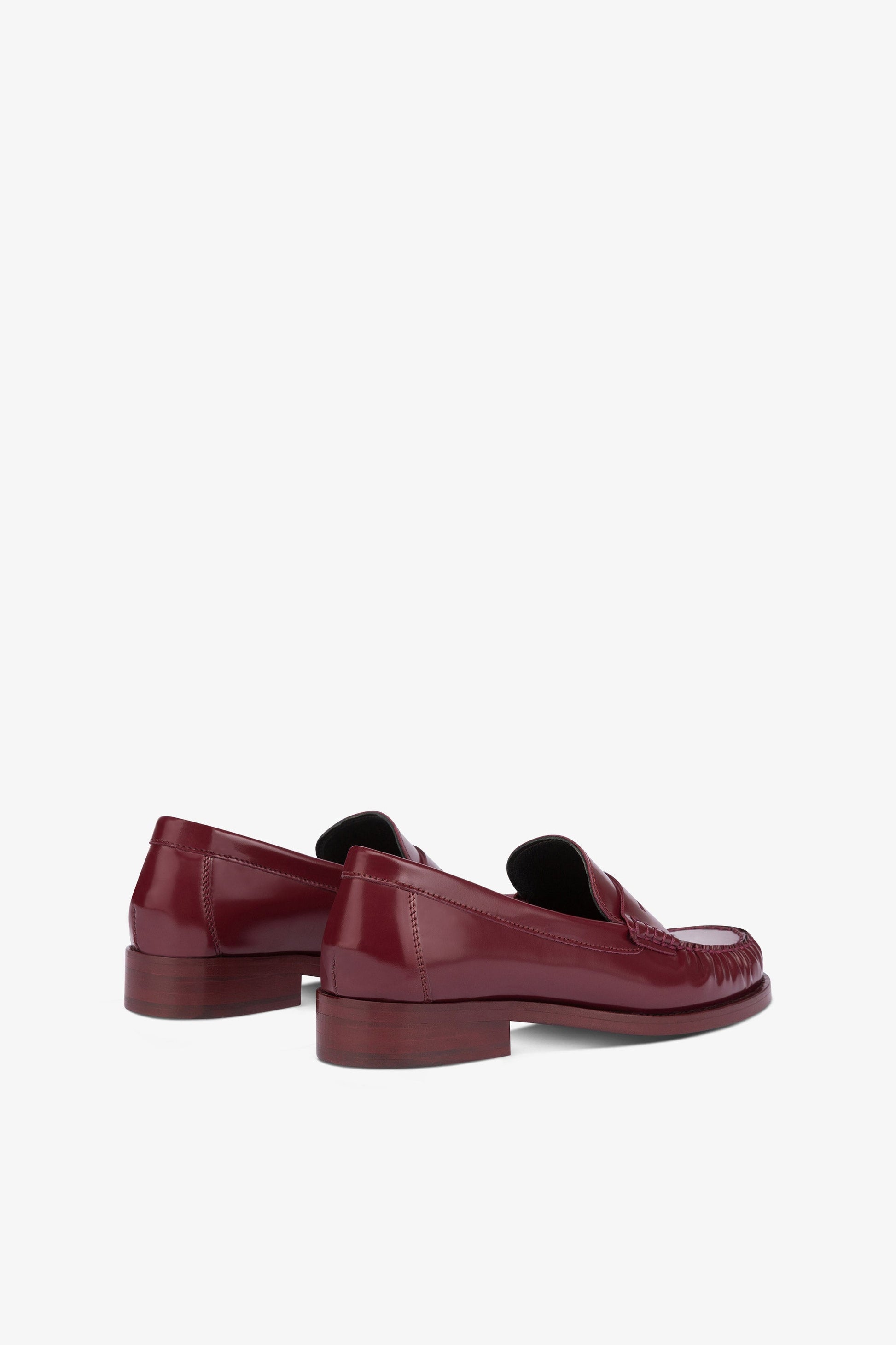 Loafer shoes in soft pinot noir brushed leather