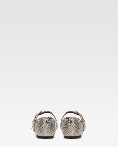 Flacher Schuh in Schlangenleder-Optik