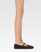 Ballerine in pelle scamosciata ebano