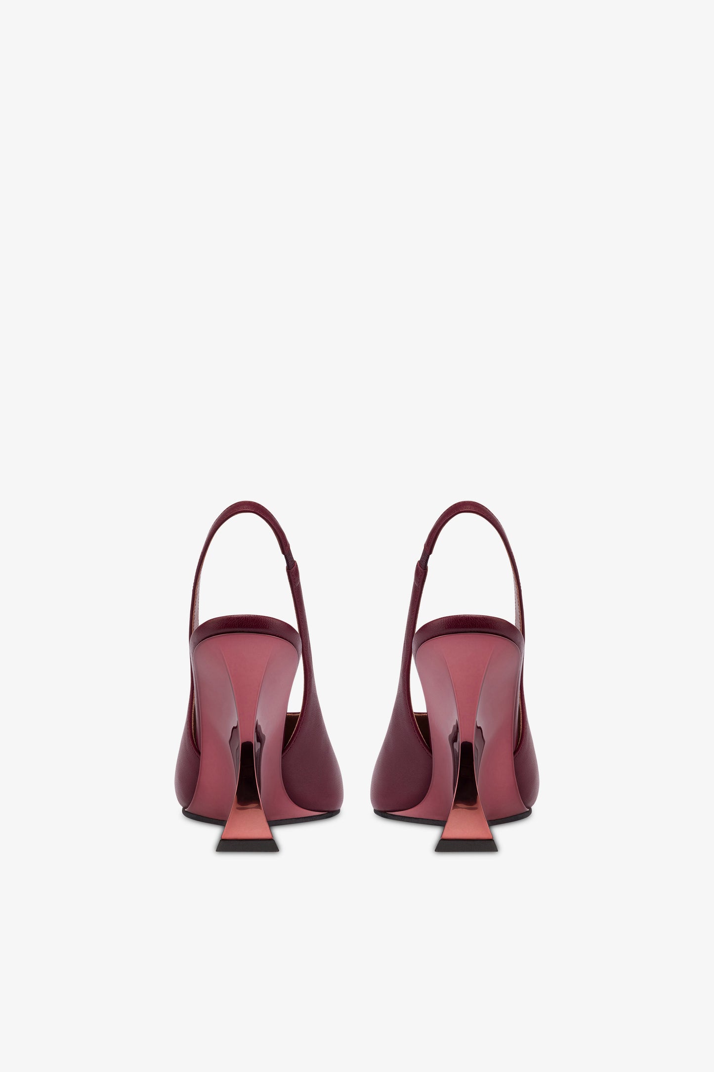 Slingbacks in burgundy and rouge noir leather