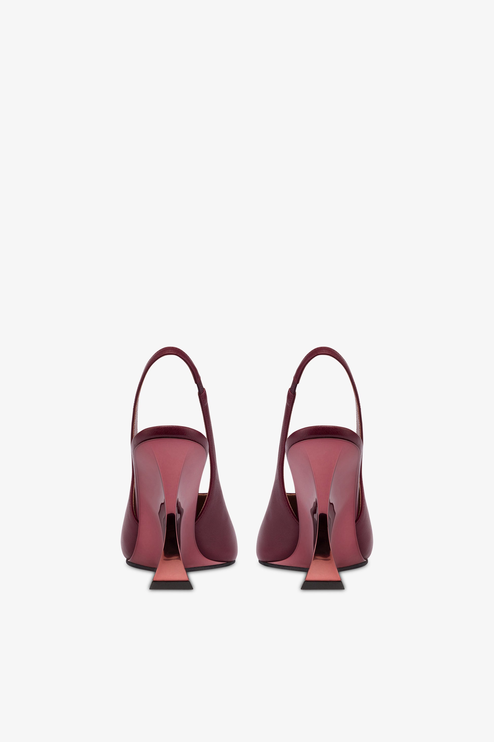 Slingbacks in burgundy and rouge noir leather