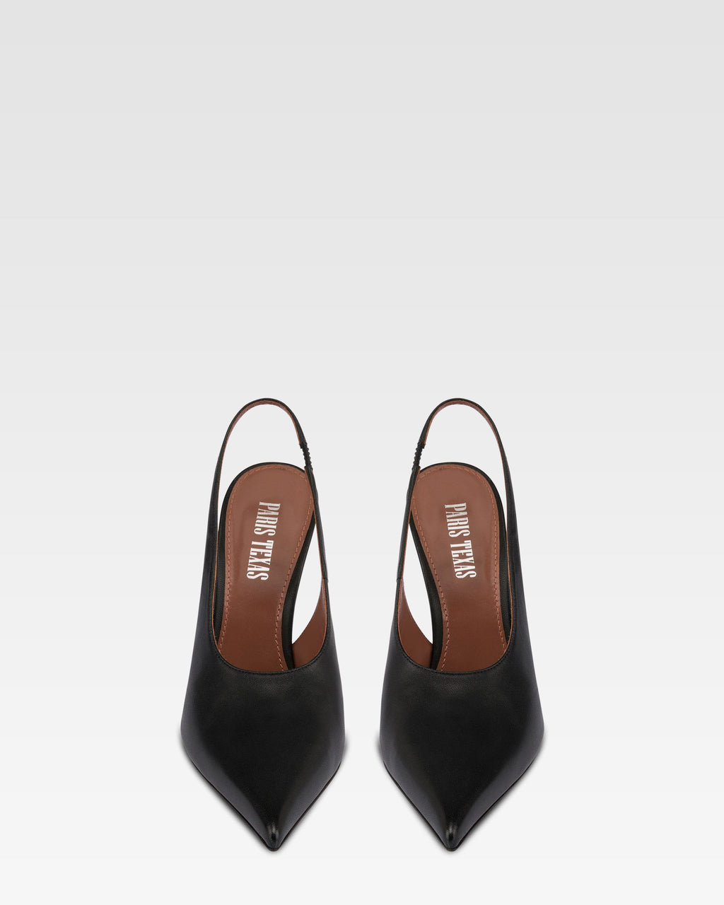 Slingbacks in black and silver leather