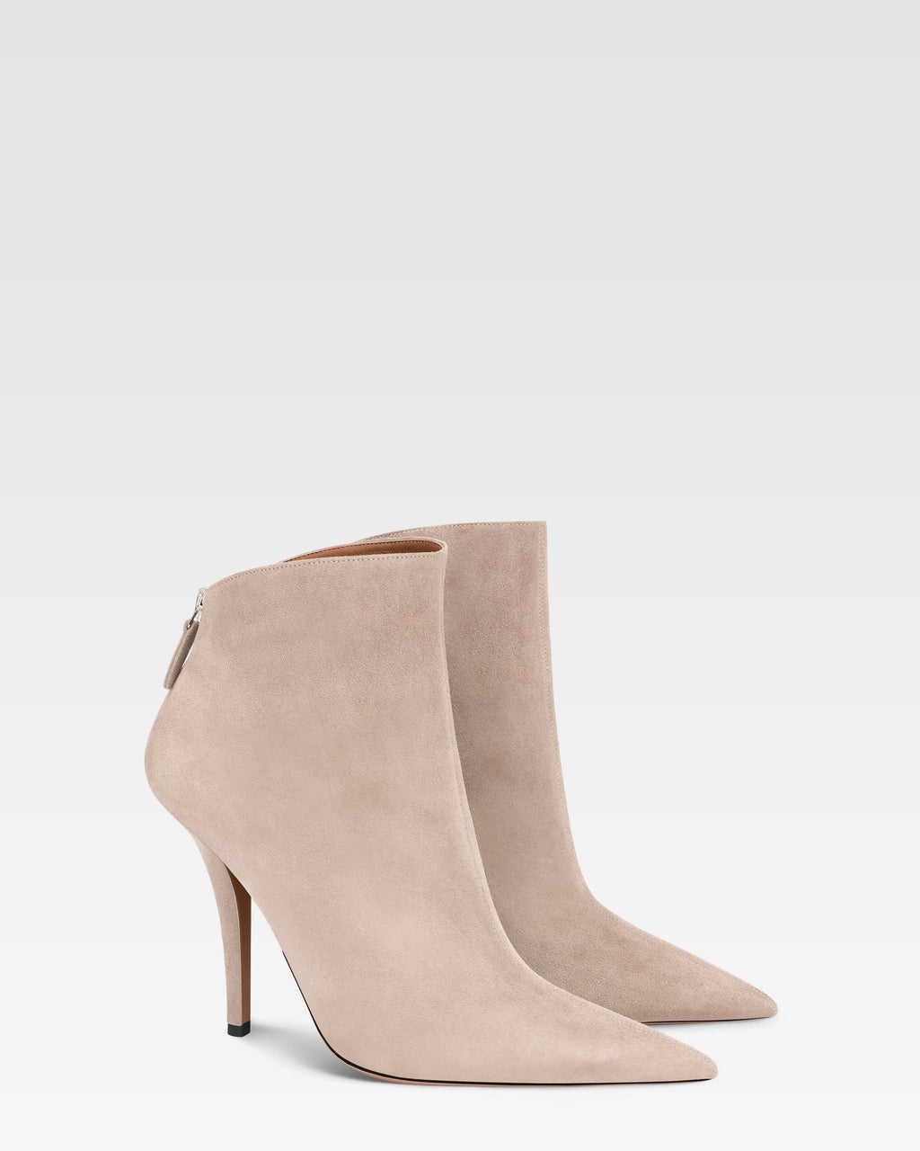 Stiefeletten aus grauem Veloursleder