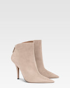 Stiefeletten aus grauem Veloursleder