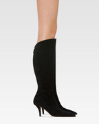 Bottes en cuir suede noir