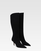 Bottes en cuir suede noir