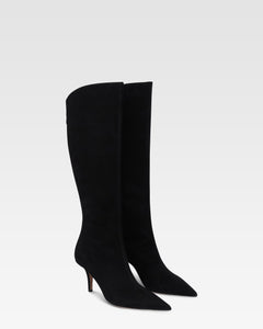 Bottes en cuir suede noir