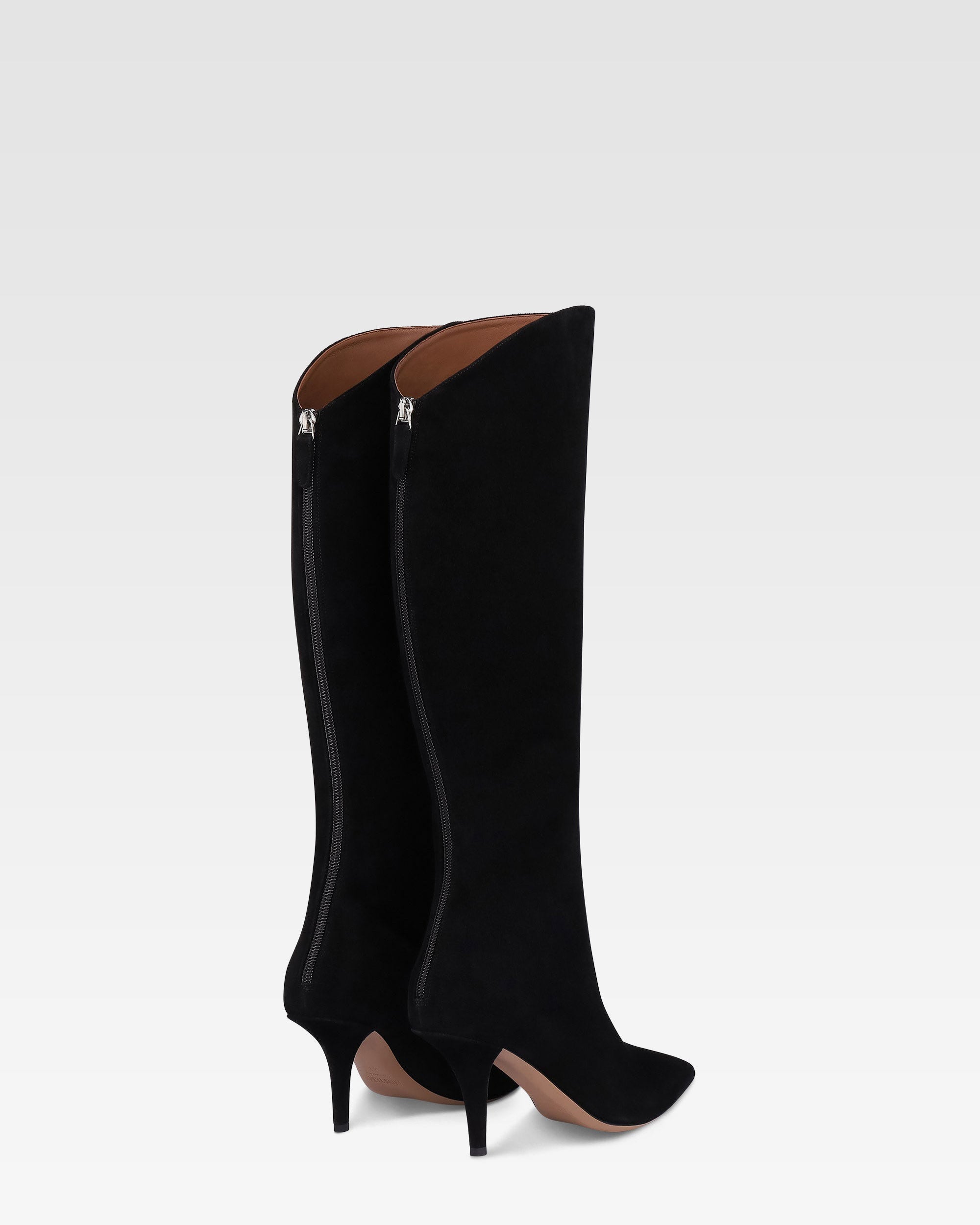 Stiefel aus schwarzem Veloursleder