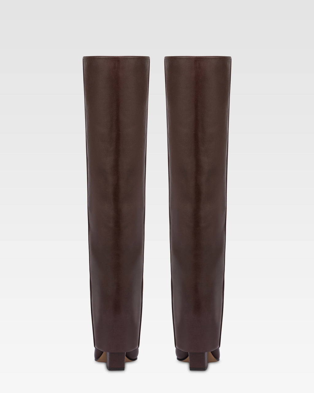 Fold-over boots in mocha leather