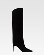 Boots in black calf suede leather.