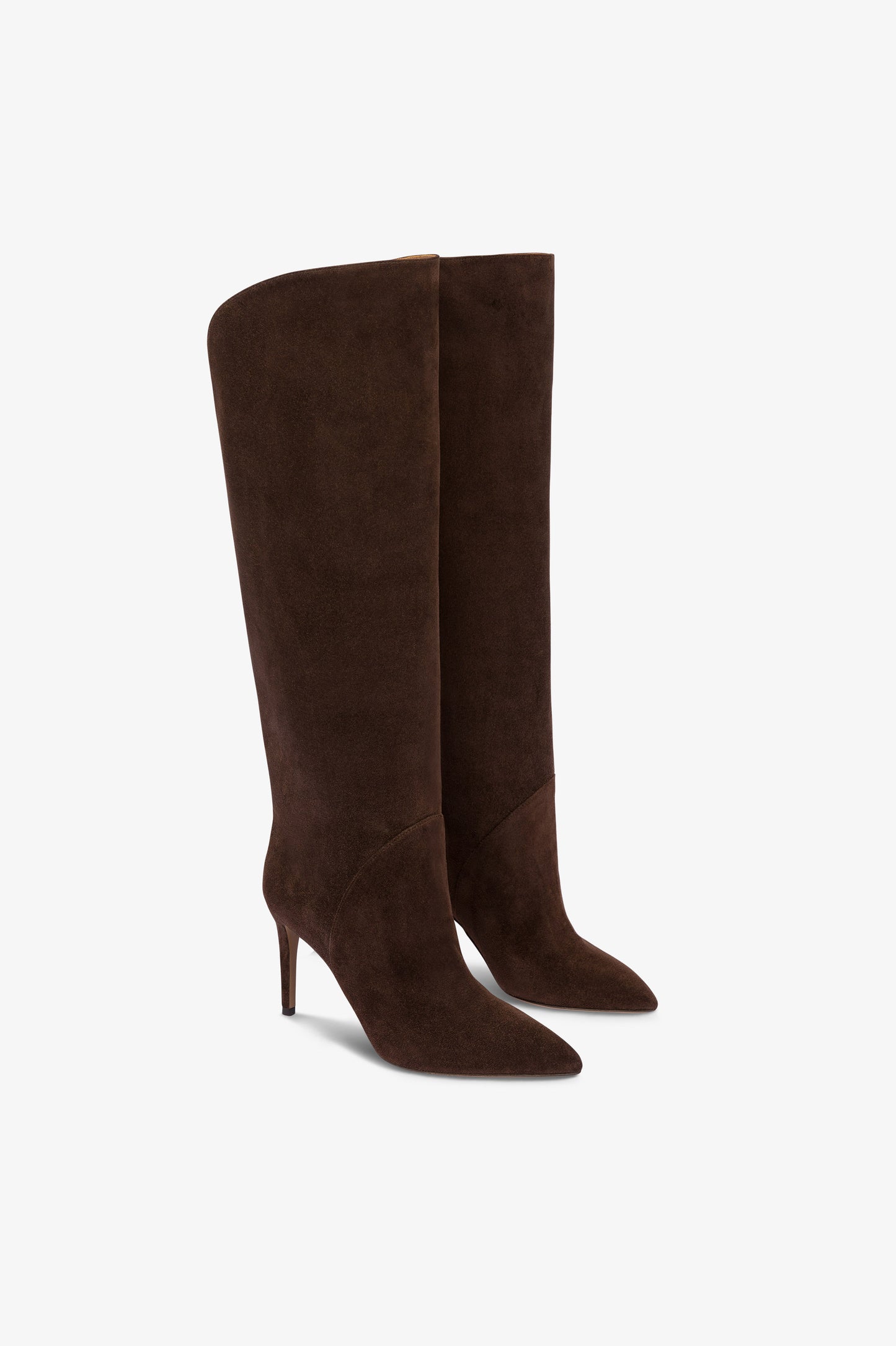 Bottes en cuir velours couleur chocolat