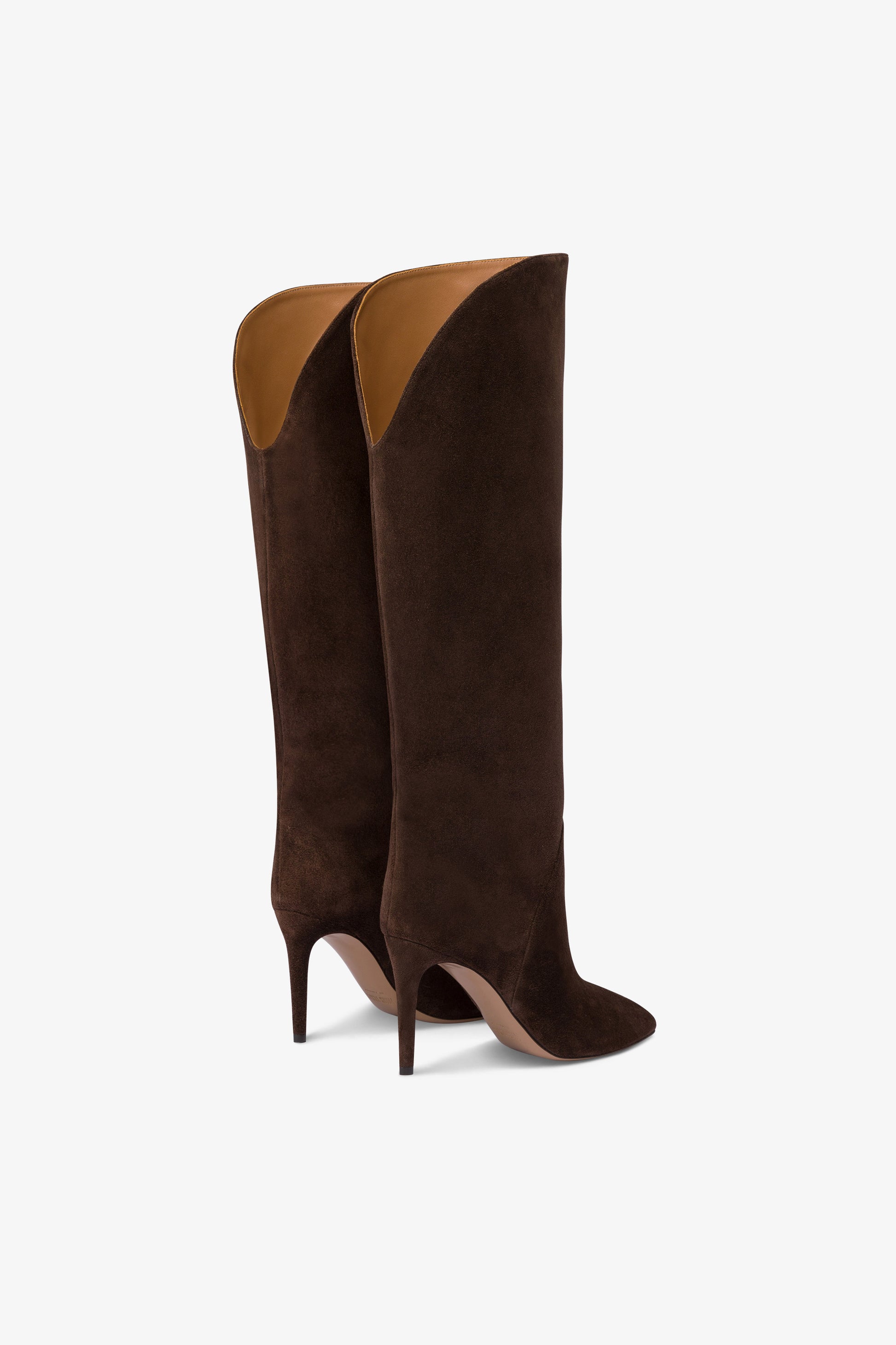 Bottes en cuir velours couleur chocolat