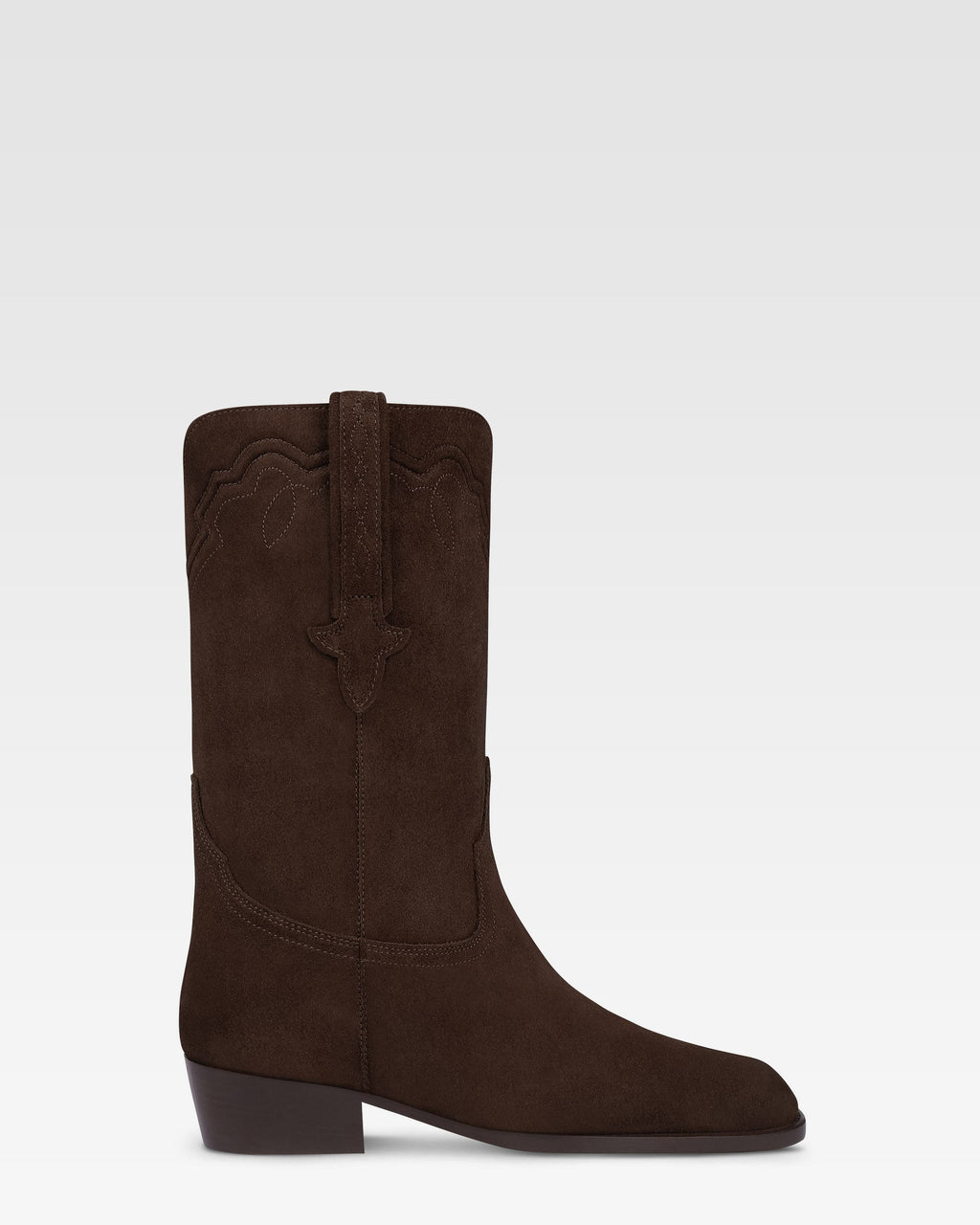 Boots in ebony calf suede leather