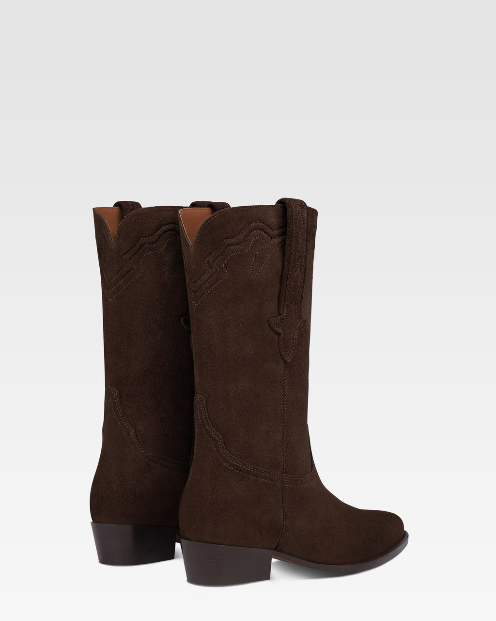 Boots in ebony calf suede leather