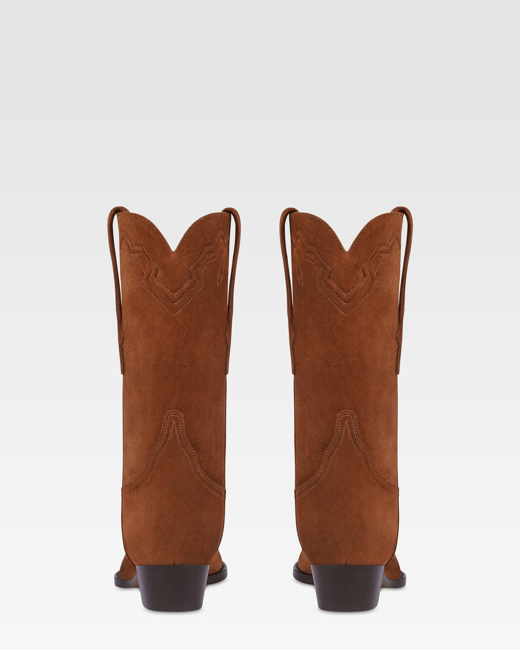 Boots in cognac calf suede leather