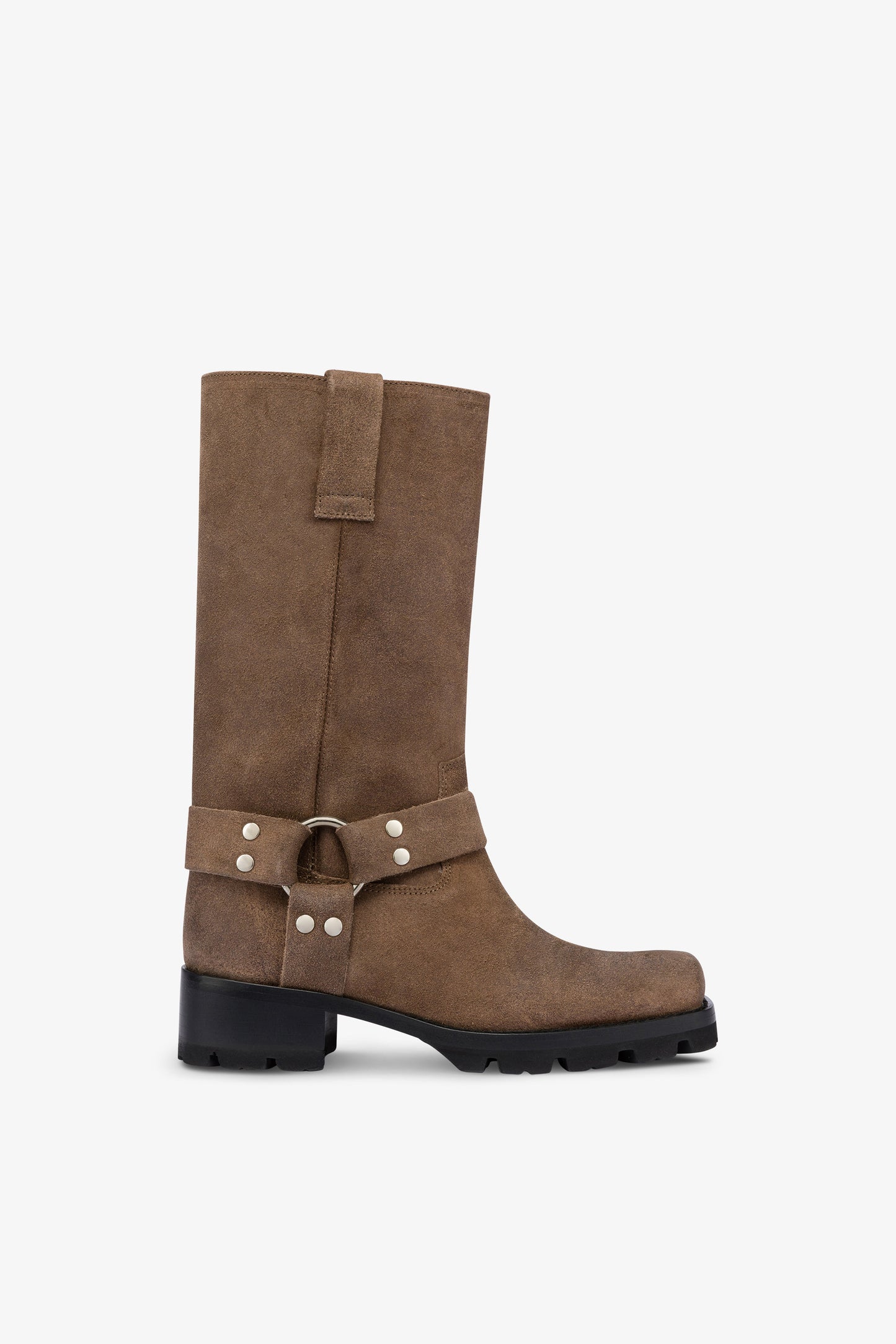 Bottes en cuir suede marron