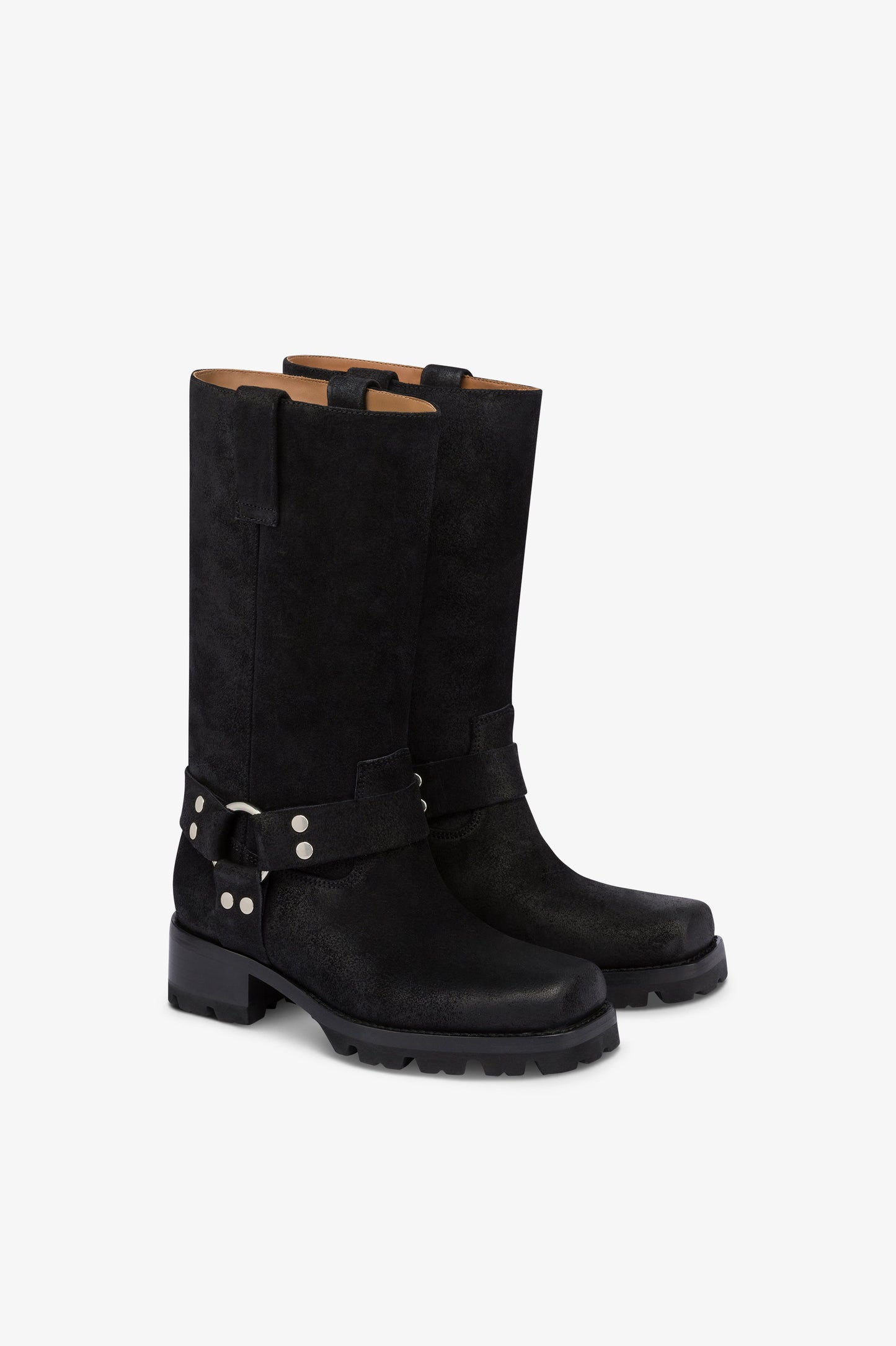 Bottes en cuir suede noir