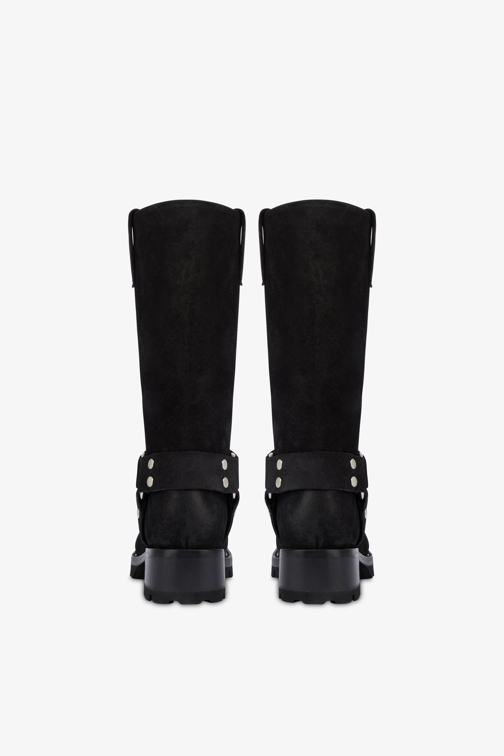 Bottes en cuir suede noir