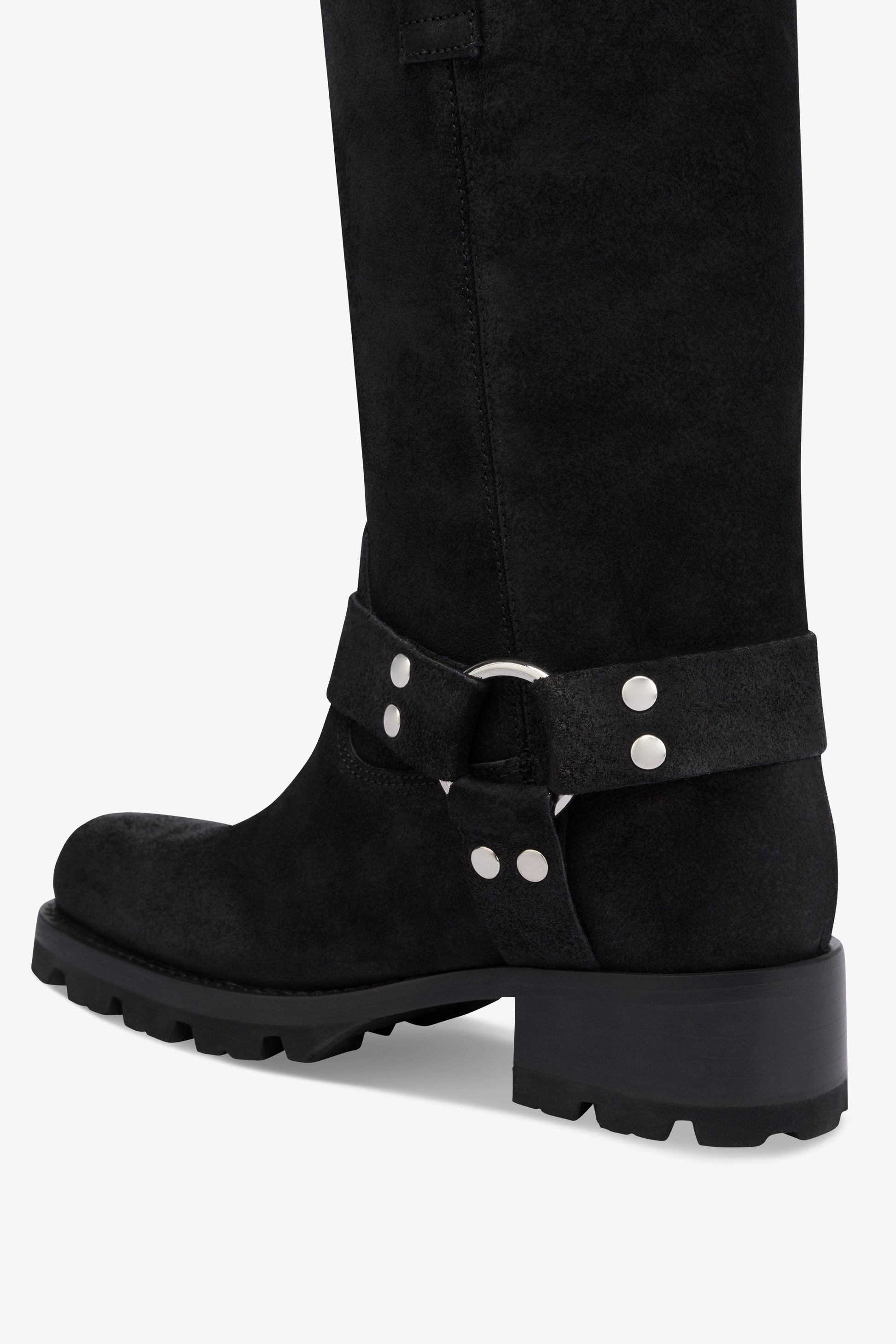 Bottes en cuir suede noir