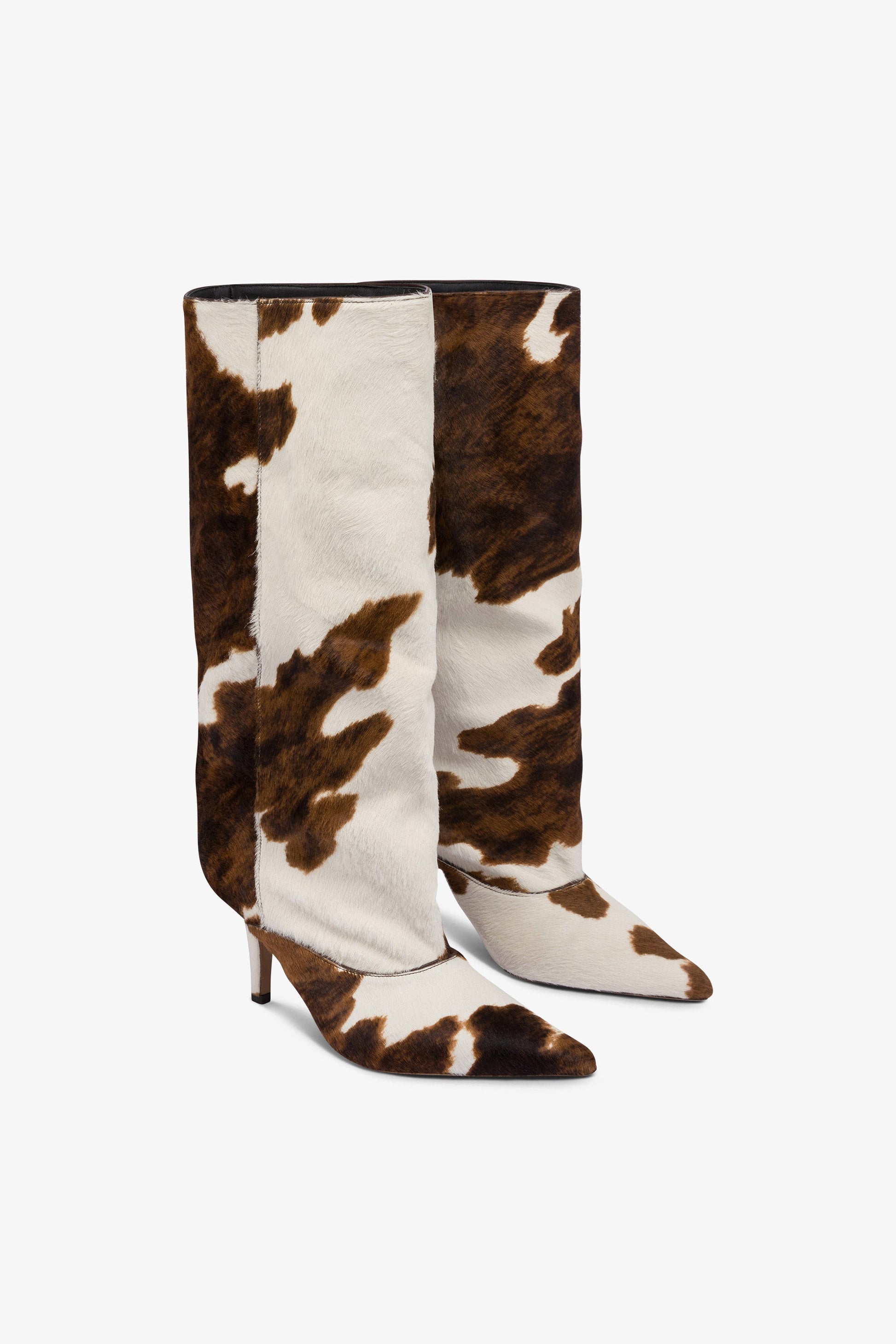 Boots in printed cowhide