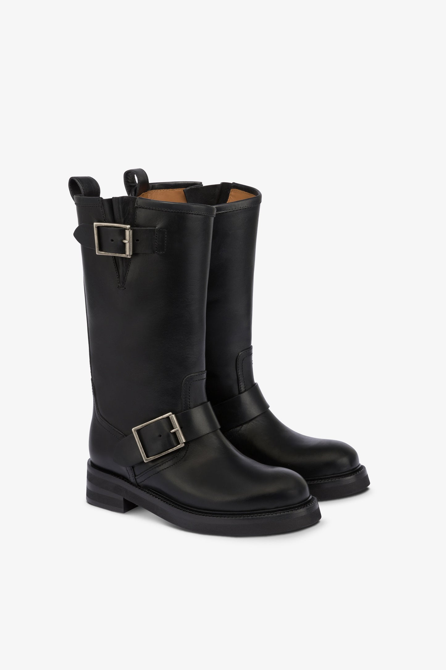 Botas de piel cepillada negra