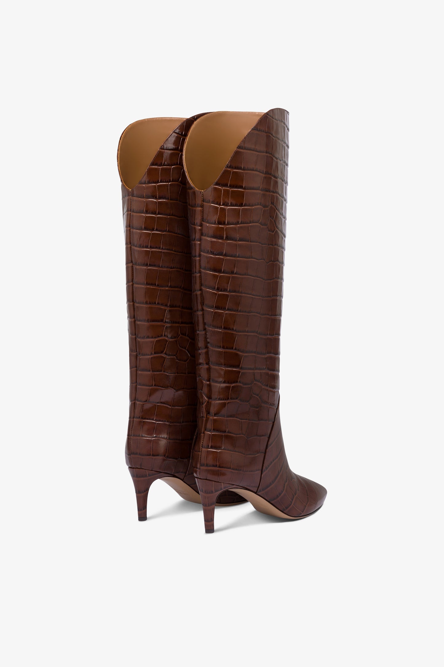 Bottes en cuir gaufre couleur chocolat