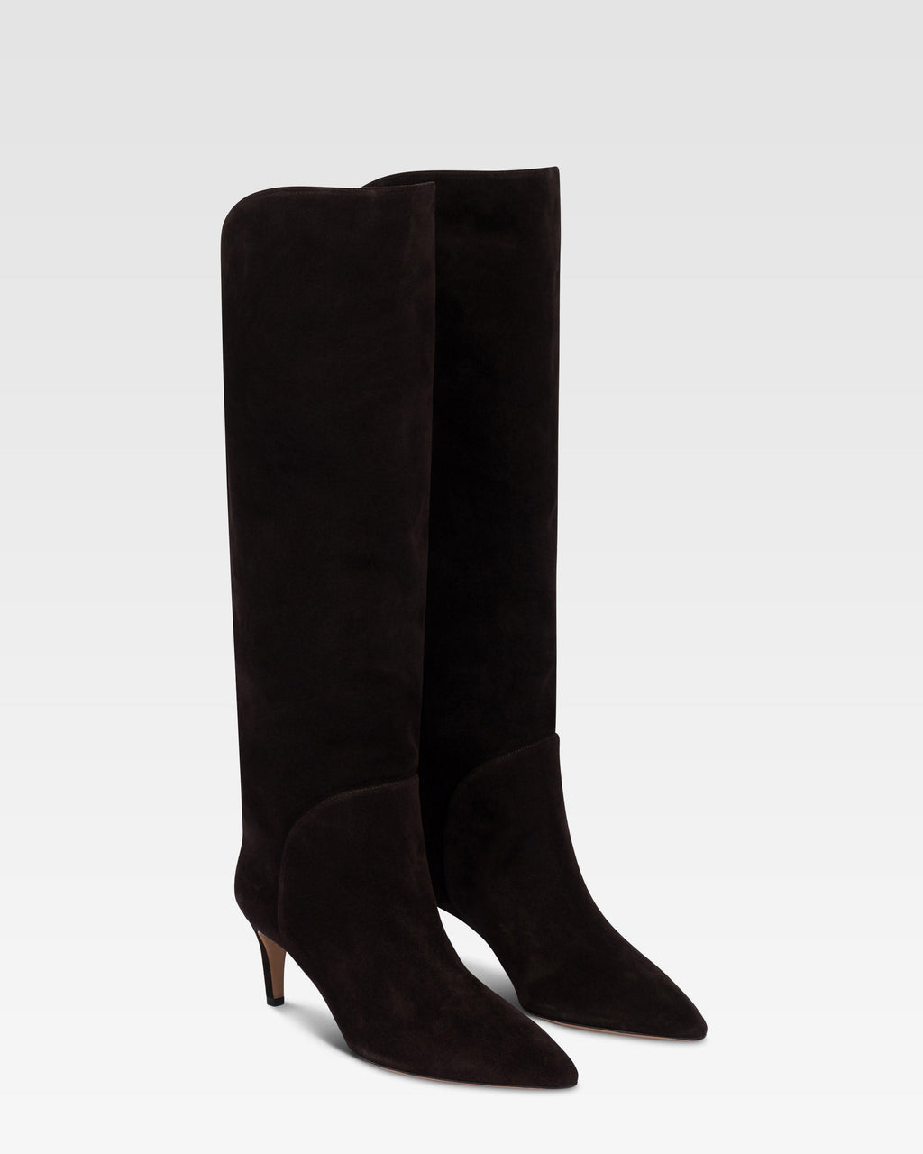 Boots in ebony calf suede leather.