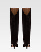 Boots in ebony calf suede leather.