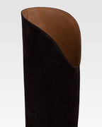 Boots in ebony calf suede leather.