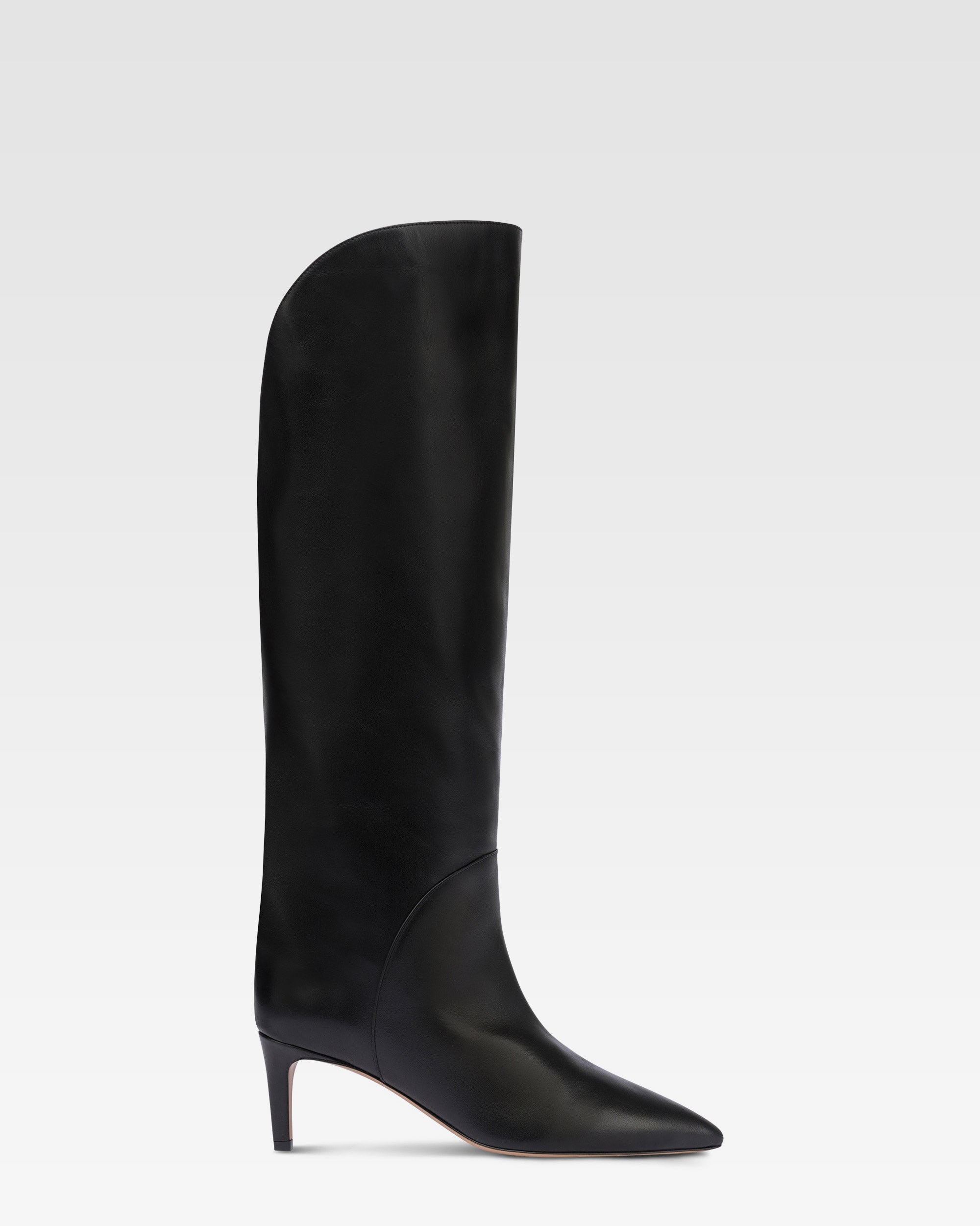 Stivali in pelle nera