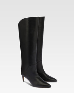 Stivali in pelle nera