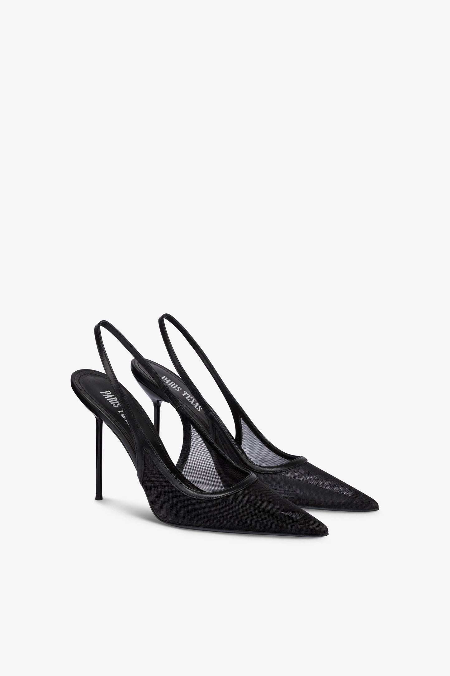 Slingback strech a rete fine nera