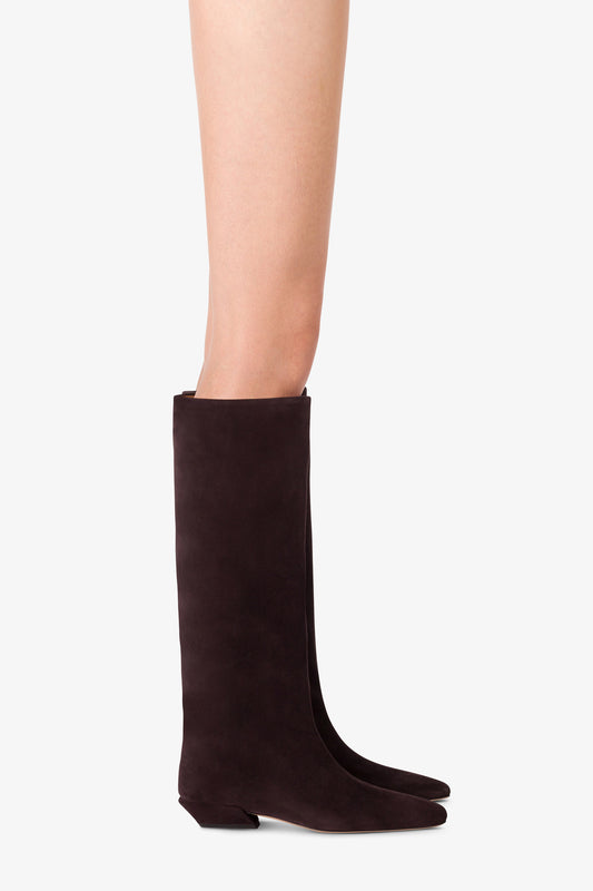 Bottes en cuir suede noir