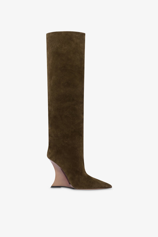 Bottes en cuir suede facon mousse d'hiver