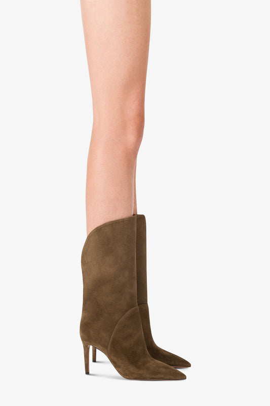 Bottes en cuir suede facon mousse d'hiver