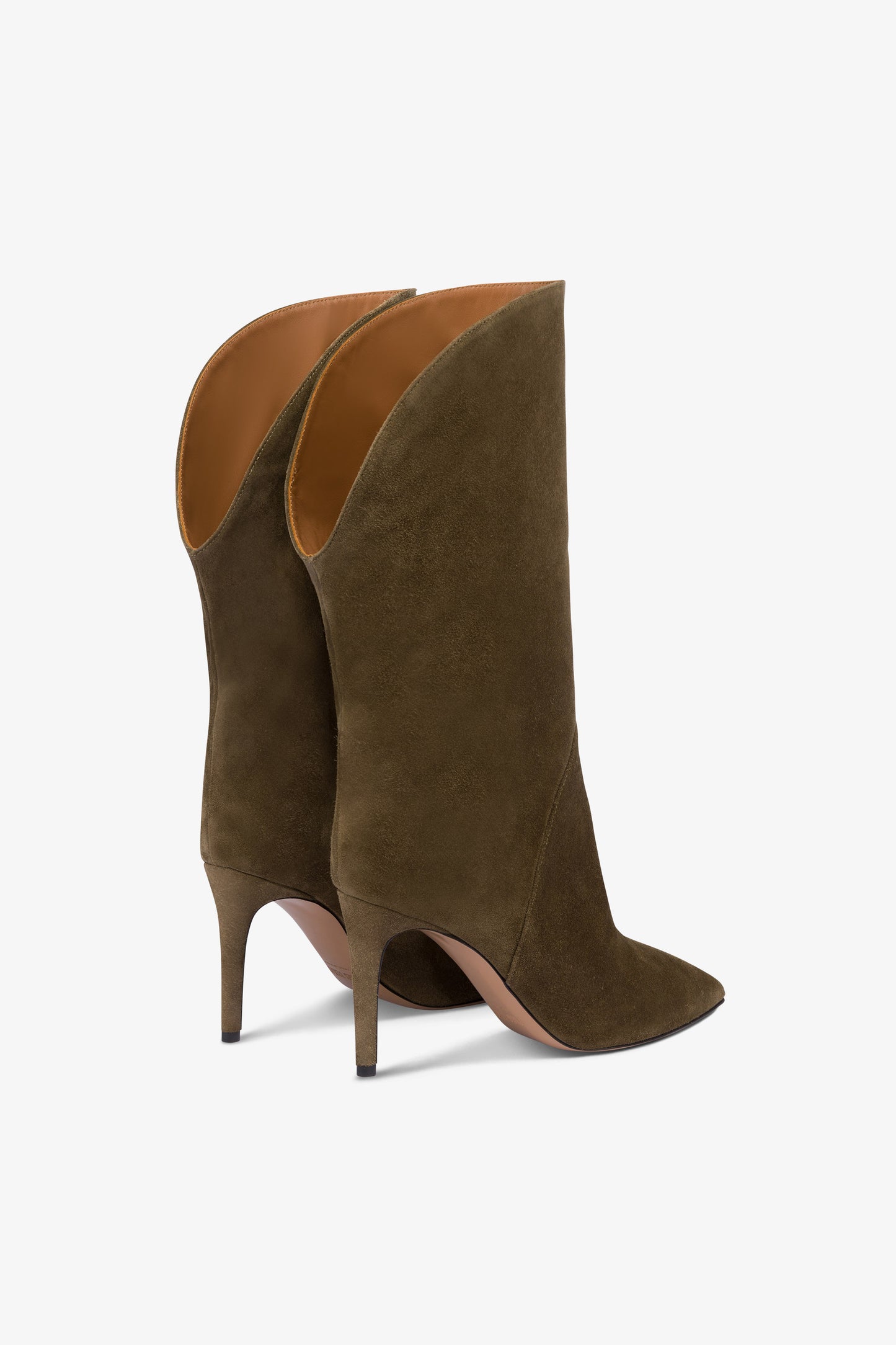 Bottes en cuir suede facon mousse d'hiver