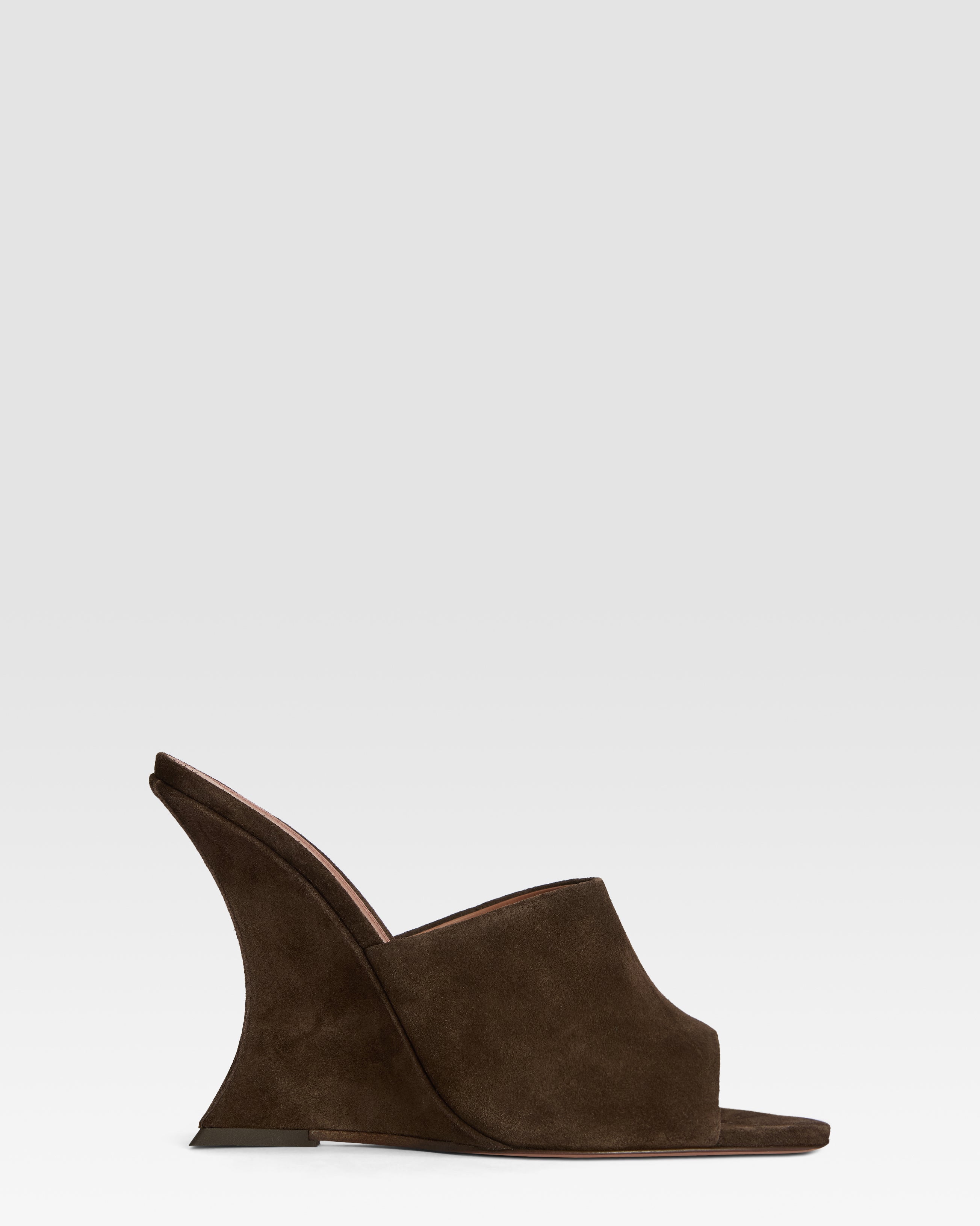 Sabots in ebony calf suede leather