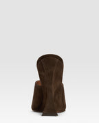 Sabots in ebony calf suede leather