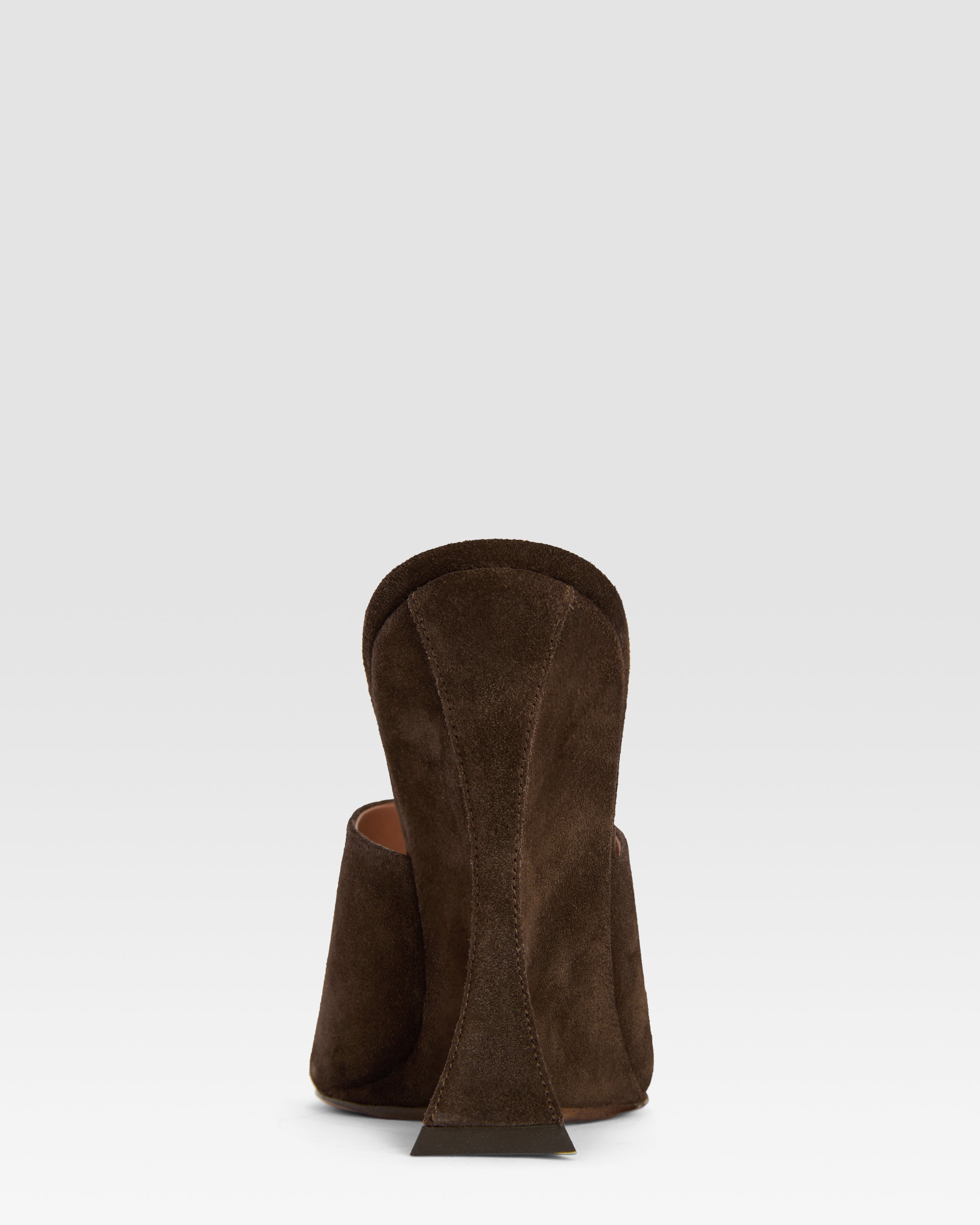 Sabots in ebony calf suede leather