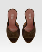 Sabots in ebony calf suede leather