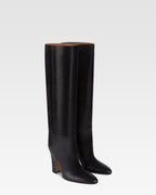 Bottes en cuir de veau noir